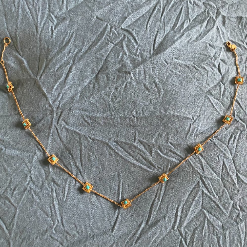 Julie Vos Gold and Turquoise Delicate Necklace